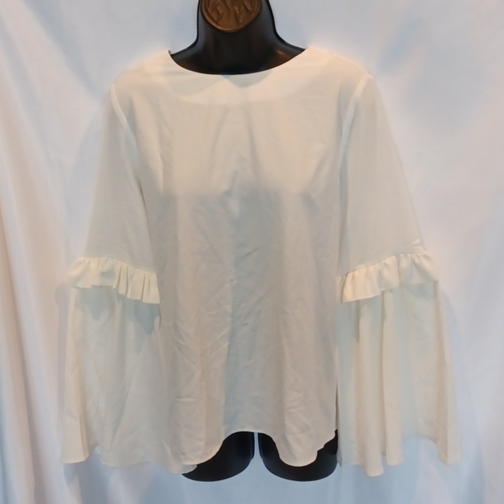 Catherine Catherine Malandrino Bell-Sleeve Blouse, Color:Swan, sz small